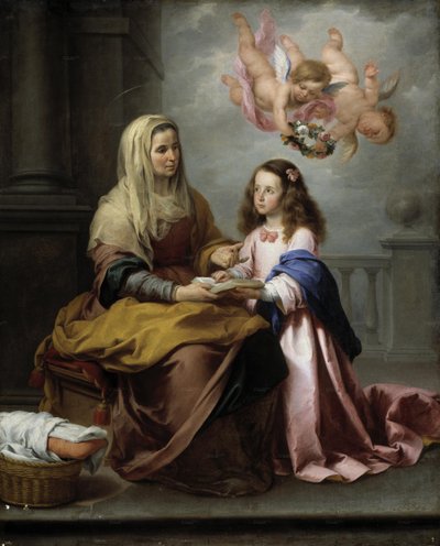 Saint Anne Teaching the Virgin to Read by Bartolomé Esteban Murillo